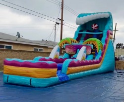 20ft Beach Life Double Lane Water Slide